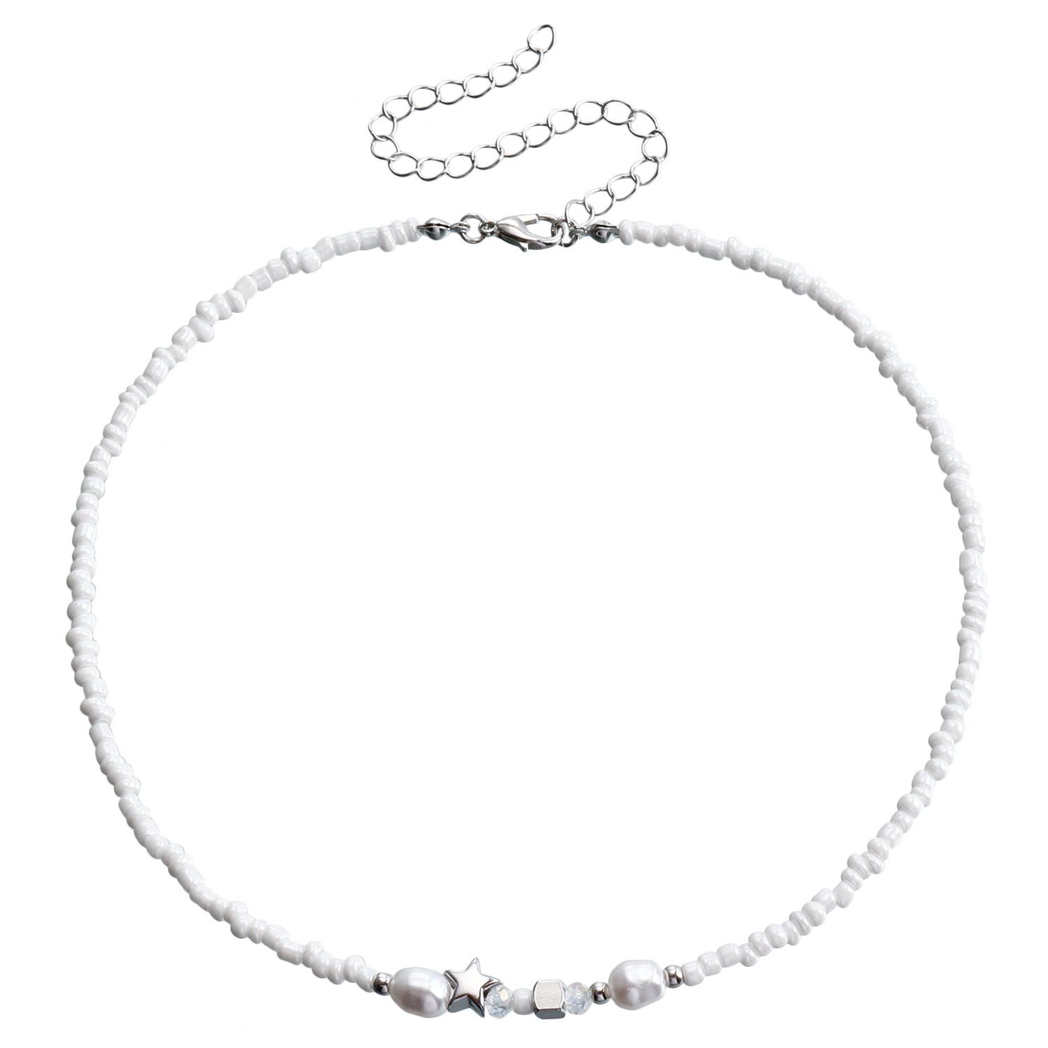 

Европейские и американские украшения, Пасторальное простое ожерелье из бисера из рисовых бусин ручной работы, Богемное ожерелье Star Spice Girl