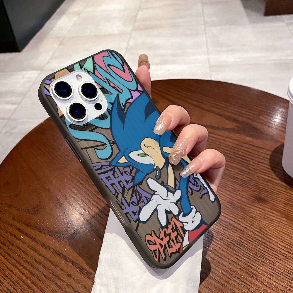 Cartoon Phone Case For S-Sonics Phone Case Corrugated Pattern Phone Case For iPhone 17 Air 16 15 14 13 12 11 Plus Pro Max Cover