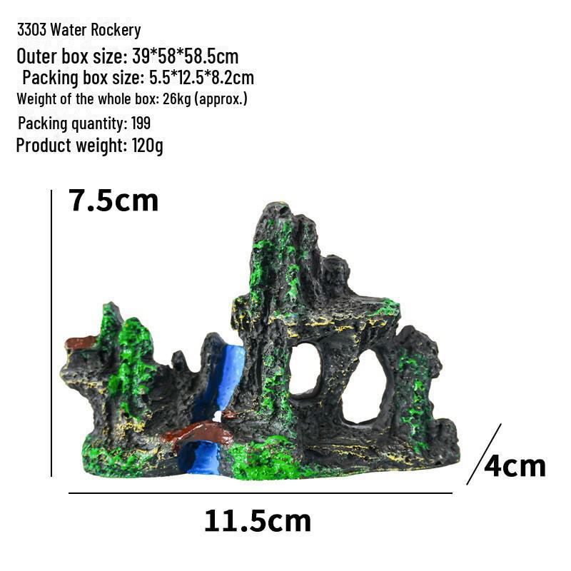 Best-Selling Fish Tank Aquarium Resin Rockery: Simulated Water Grass & Micro Landscape Decor Ornaments
