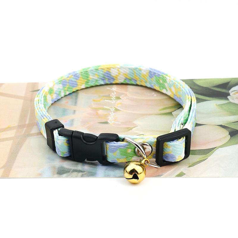 Cat Collar Adjustable Cotton Colored Puppy Collar with Bell for Puppies and Kittens Outdoor Travel To Prevent Lost Pet Collar