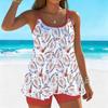 Women's Swimwear Tankini 2 Piece Swimsuit  Plant  Pattern Print Vacation Bathing Suits