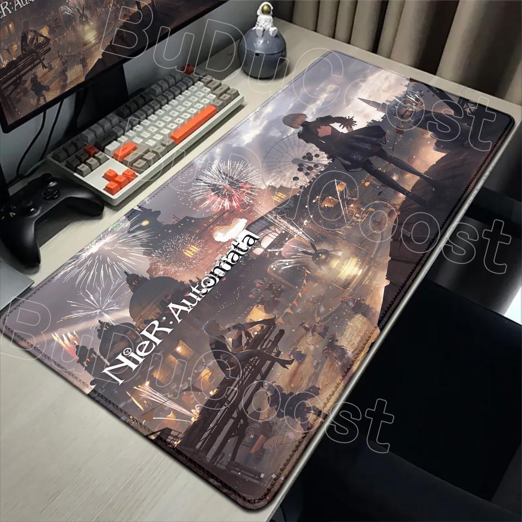 E-sports Pretty NieR:Alfombrilla de ratón Automata 2B Alfombrilla de goma grande para mesa Alfombrilla de ratón para juegos de PC Alfombrilla para escritorio de portátil Alfombrilla antideslizante para teclado de ordenador