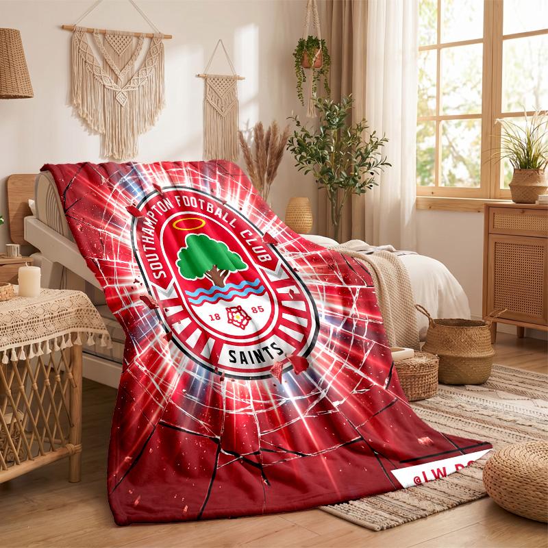 Southampton Football Print Flannel Blanket Soft Warm Sofa Bed Throw Blanket For Home Office Bedroom