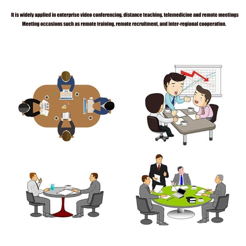 Plug and Play USB Desktop Conference Microphone Feature Omnidirectional Speaker and Sound for Remote Meetings