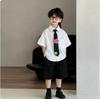 Flower Boy Formal Summer Shirt Set: Cool, Fashionable, and Versatile for Kindergarten Performances