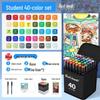 Dual-Tip Art Marker Set - 120 Colors, Hard Tip, Oil-Based for Students