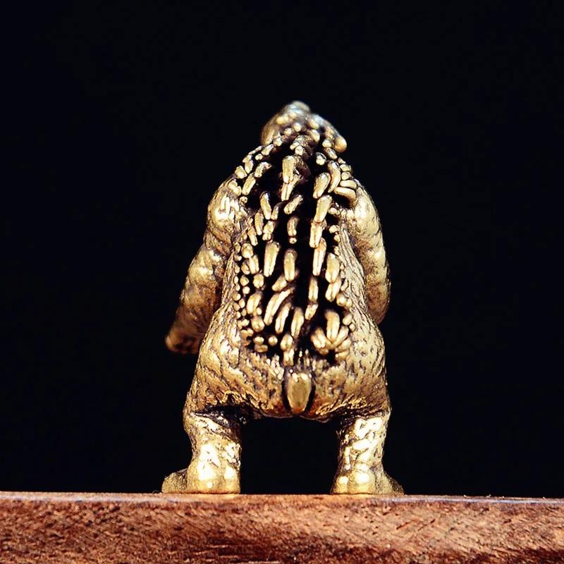 Solid Brass Furious Bear Small Statue Desktop Decoration Vintage Animal Miniatures Figurines Home Decor Ornaments Crafts Tea Pet
