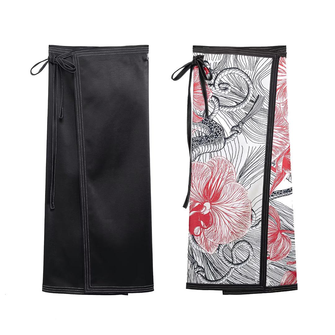 

Spring 2025 Women s European/American Reversible Sarong Skirt Large