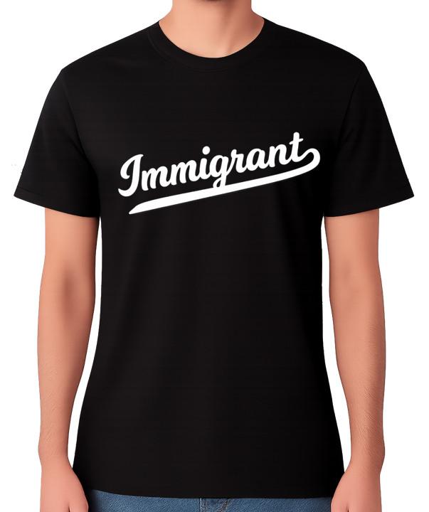 Immigrant T-Shirt Retro Script Typography Immigration Graphic Unisex Tee S разноцветный