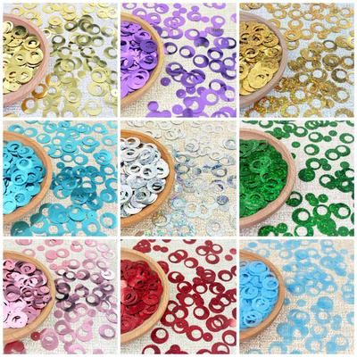14MM PET Round Double Ring Side-Hole Sequins for Clothing & DIY Jewelry Accessories