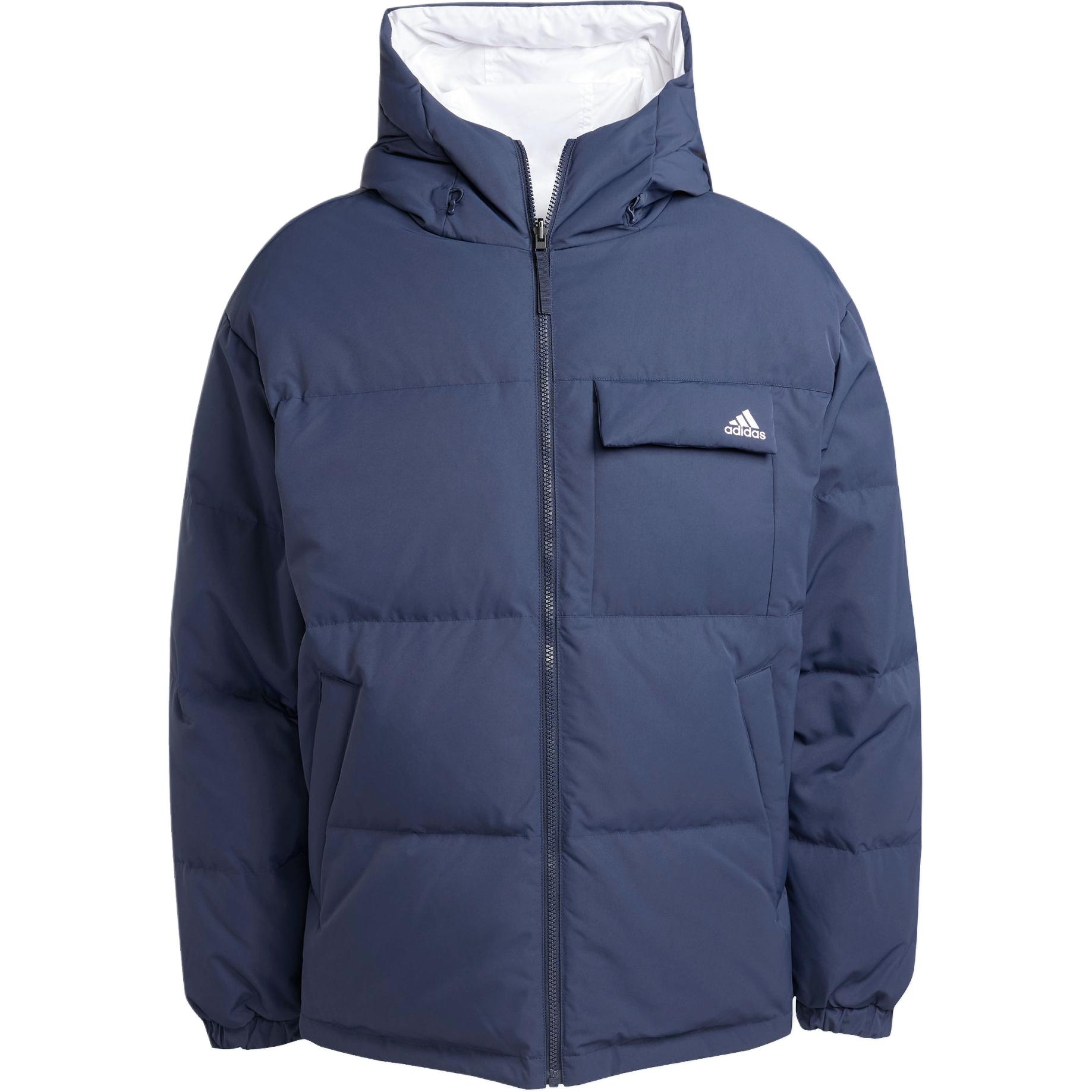 adidas Men s Navy Water-Repellent Reversible Hooded Down Jacket JM9129 L