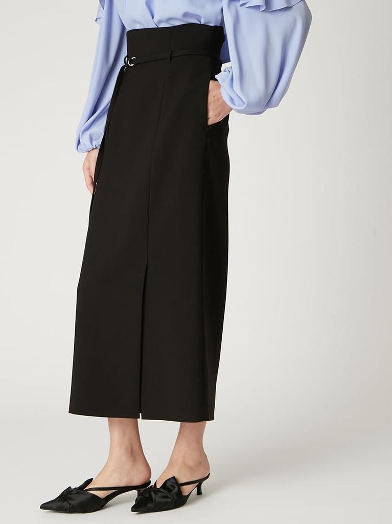Tight straight skirt with thin belt and elastic back FWFS255055BLK0
