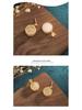 Chinese Style Hanfu-Style Enamel & Jade Imitation Stud Earrings with 925 Silver Needle