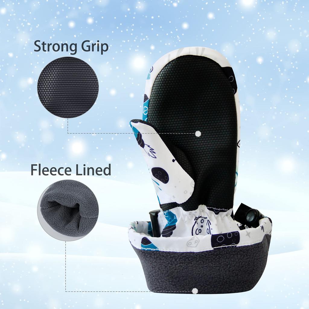 tots 3M for and Suitable for Boys and Outdoors Ami&Li Kids' Mittens, Warm, Windproof, Water-Repellent, Anti-Slip, Adjustable, Skiing, Winter, Autumn,