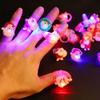 Christmas LED Glow Ring Creative Santa Claus Snowman in the Dark Finger Ring Toy Lights Christmas Party Decoration