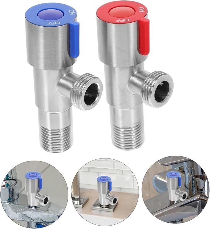 304 Stainless Steel Angle Valve Tee, Toilet, Water Heater, Extended, High Flow, 1/2 Inch, Shutoff