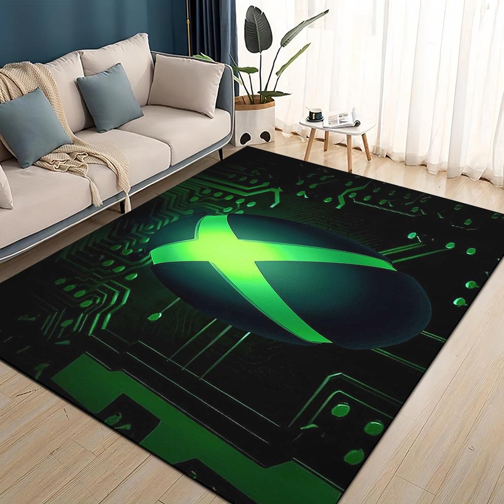 27 Styl Nový Xbox Herní Hráč Logo Hráč Koberec Koberec pro Obývací Pokoj Ložnice Bytová Dekorace, dětská Hra Protiskluzový pro Pohovku Rohožka