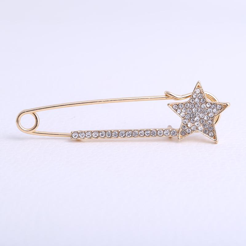 Fashionable Rhinestone Star Brooches for Women Elegant Flower Pins Event Gift Party Backpack Decoration Clothes Accessories