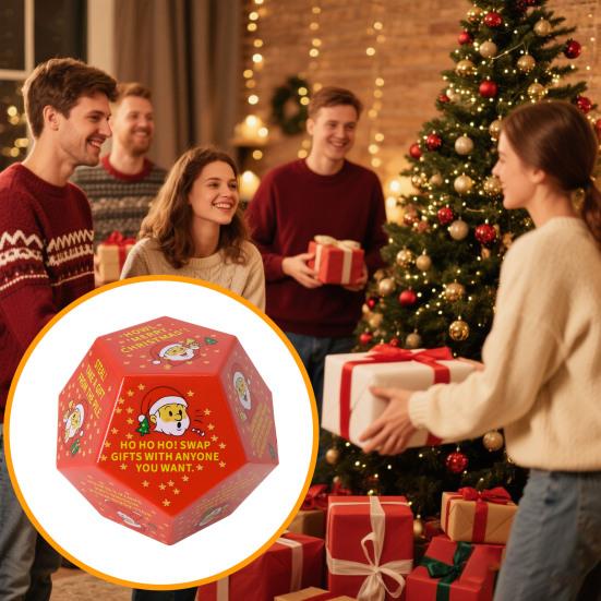 Christmas Santa Swap Gift Exchange Dice 3 X 3in Exchange Gifts Family Game Dice Christmas Stocking Stuffers for Xmas Party Family Night Holiday