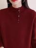 Plus Size Women's Sweater: Half High Neck, Ideal for Spring, Autumn, Winter – Versatile Knitted Layer for Belly Coverage