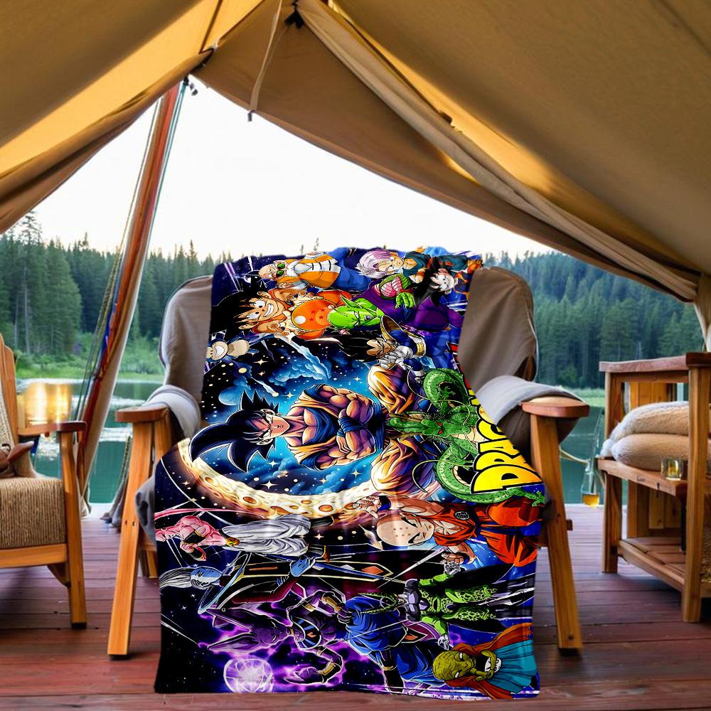 1PC Dragon Ball Heroes Outdoor Flannel Throw Blanket - HD Printed Lightweight Soft Warm All-Season Blanket for Sofa, Bed, Travel, Camping 092