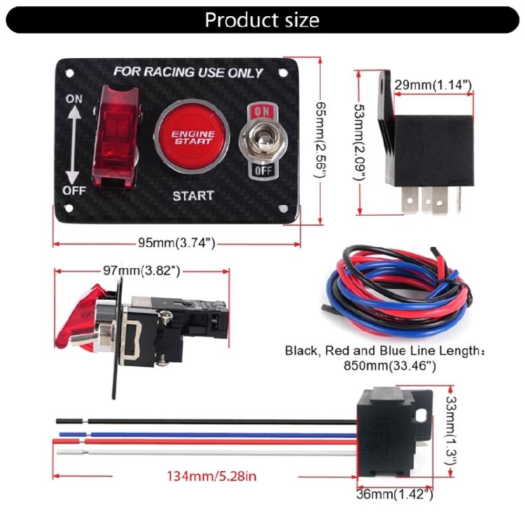 Einfach zu installierendes Motorzündschalter-Panel, LED-Kippschalter-Startknopf, geeignet für Heimwerker, Auto-, Boots-Upgrades