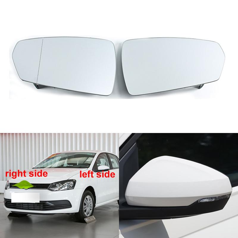 For Volkswagen VW Polo Car Accessories Side Rearview Mirror Lenses Reflective Glass Lens with Heating 1PCS