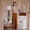 Retro Rose Print Knit T-Shirt