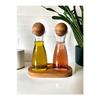 Carafe Jug With Wooden Stand And Top Lid Olive Oil Oil Bottle Oil Pot 2 Pieces 250ml