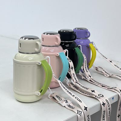 Neuer Outdoor-Griff Edelstahl Thermoisolierkanne Tragbare Große Kapazität Thermosbecher Büro Einfacher Becher Wasserbecher