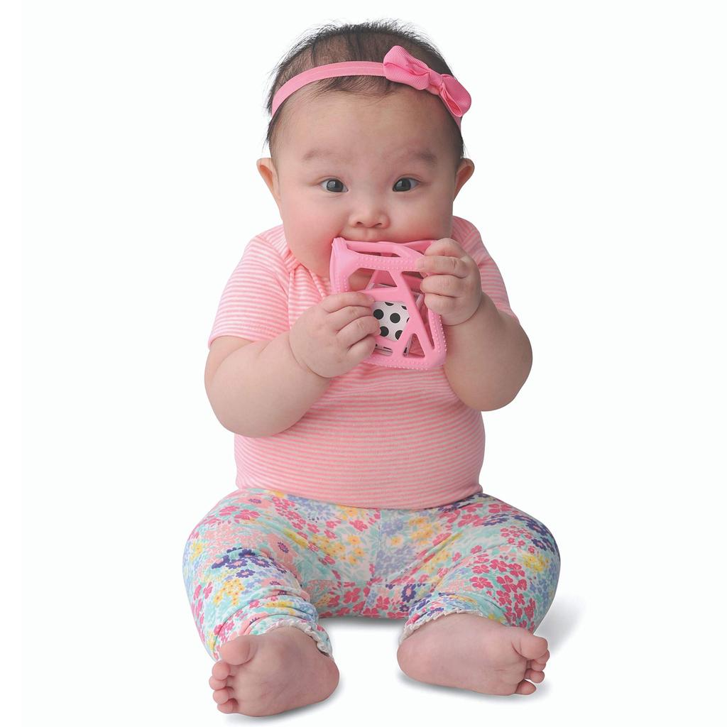 Malarkey Kids Chew Cube Teether Japanese Pacifier [Official Product] Toy, Pink, MK-CC05PI