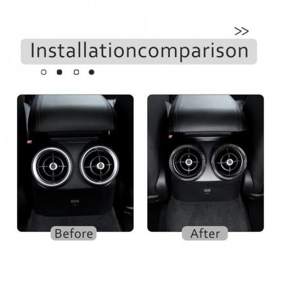 Kohlefaser ABS Hinterer Luftauslass-Ringabdeckung für Alfa Romeo Giulia 2017-