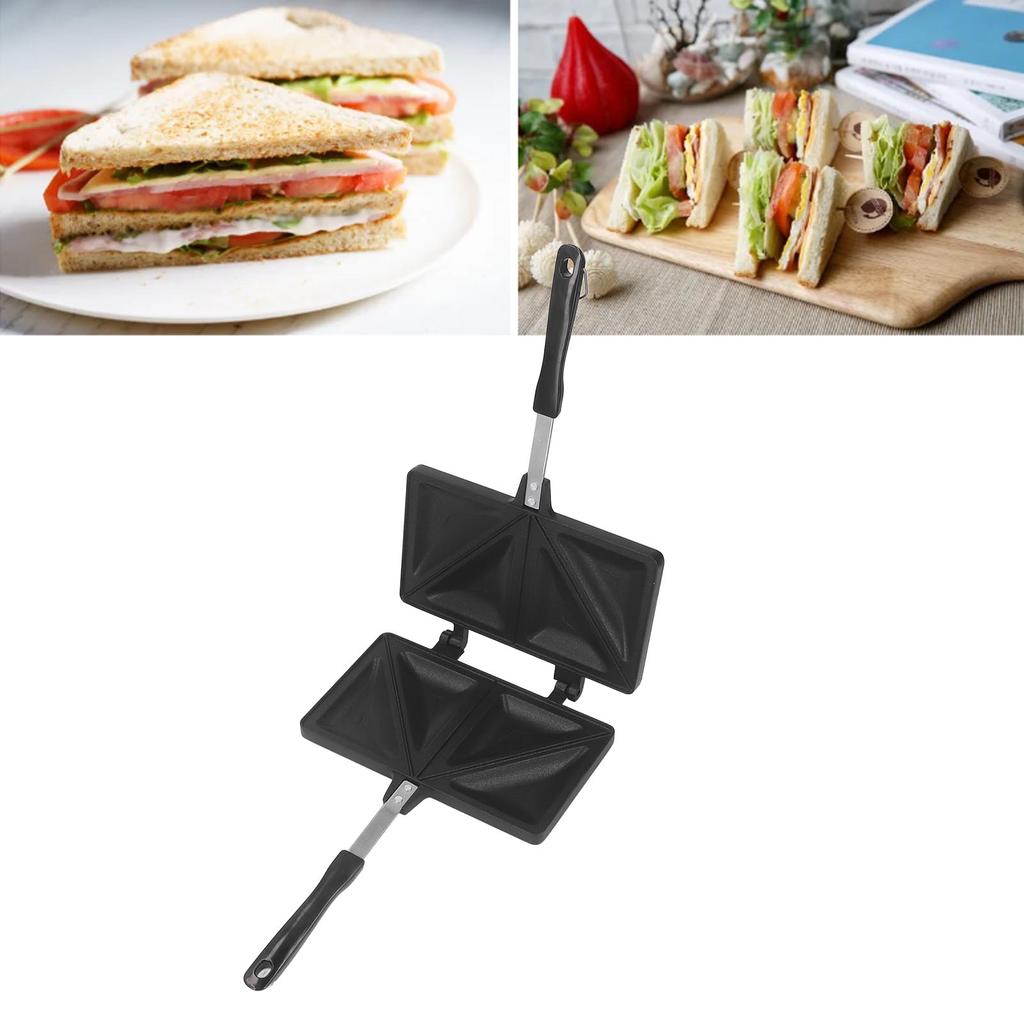 Hot   Maker Aluminum Alloy Hot Dog Toaster Double Sided Frying Pan   Baking Pan