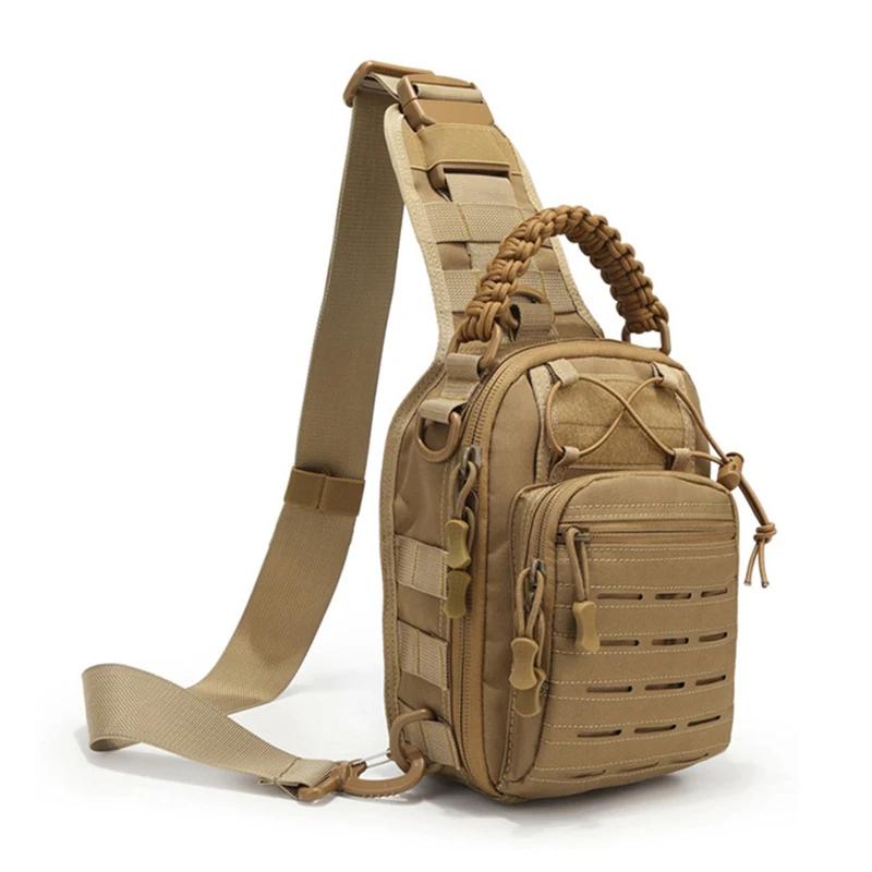 Men's Outdoor Chest Bag Camouflage Shoulder Bag Single Shoulder Backpack 900D Oxford Mountaineering Camping Fishing Hiking Molle