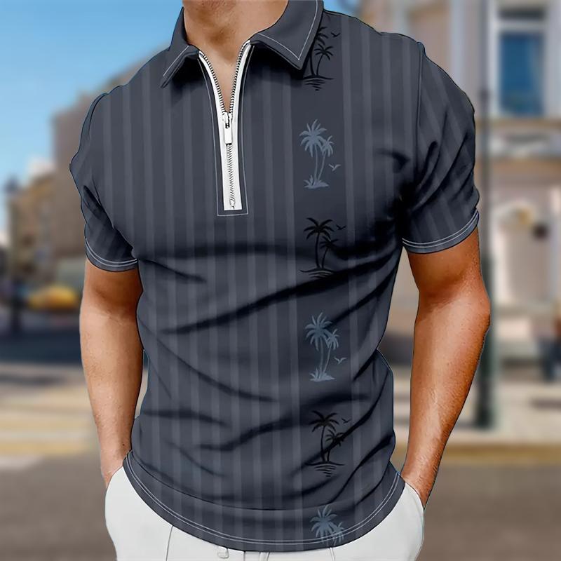 

Мужская рубашка поло повседневная на молнии с коротким рукавом модная повседневная на молнии лето весна стандартный крой цифровая печать 3D принт рубашка 8XL светло-синий