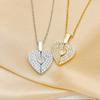 Stainless Steel Chain Copper Zircon Pendant with Engraved Logo Heart-shaped Custom Opening Pendant Necklace