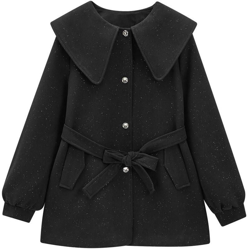 IEF Women's 2025 Winter Fashion Cinched Wool Blend Mid-Length Coat
