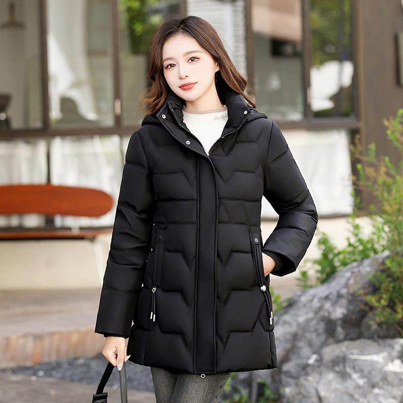 Women's Cotton-padded Clothes Winter New Fashion Versatile Hooded Loose Simple Women's Coat
