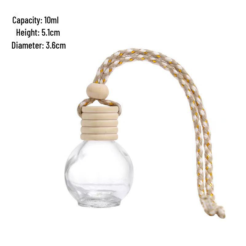 Car Aromatherapy Hanging Diffuser - Refillable Glass Bottle Ornament