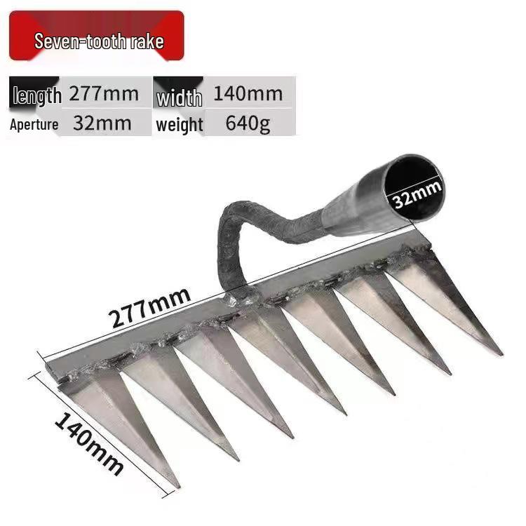 Six-Tooth Manganese Steel Rake: Mini Hoe for Weeding and Soil Loosening