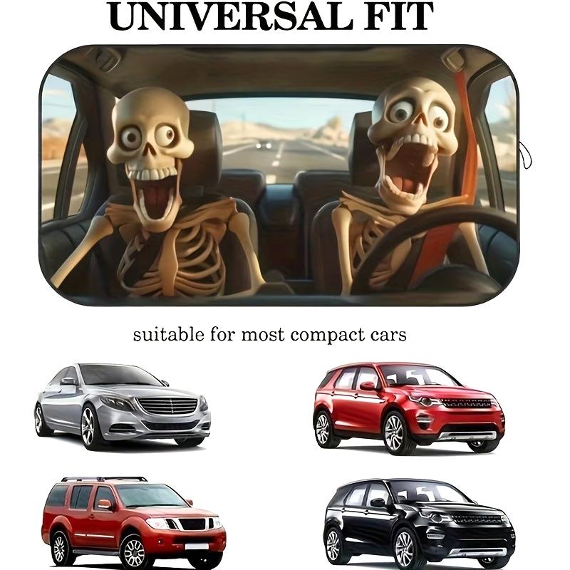 Windshield Sunshade Skull 130x70cm Car Front UV Protection for Summer Heat Reduction Family Road Trip