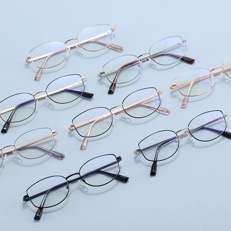 New Fashion Hd Metal Frame Artistic Women'S Flat Light Glasses Ultra Light Neutral High Quality Luxury Anti Blue Light Glasses