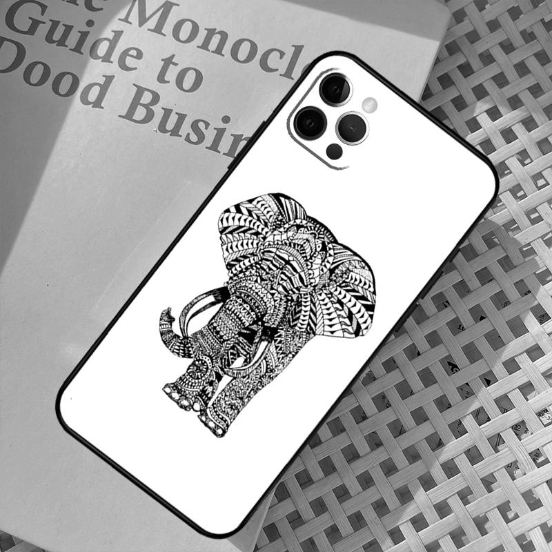 Totem Aztec Elephant Phone Case For iPhone 17 Air 16 14 13 12 11 15 Pro Max 12 13 mini 15 16 Plus 16e Cover Coque