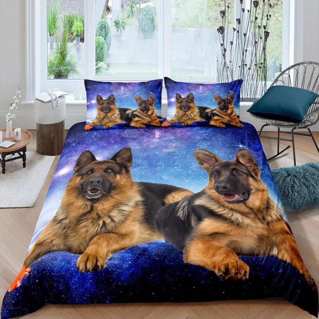 Kawaii Dog Duvet Cover Set Cute Dog Animal Bedding Set For Kids Cartoon Puppy Pug Comforter Covers 1 Quilt Cover 2 Pillowcases