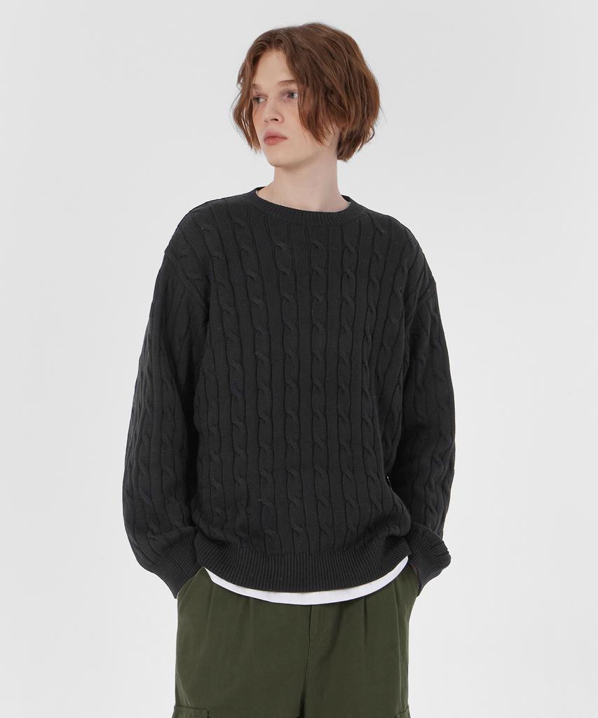 GLW Oversized Cable Sweater Knit Black