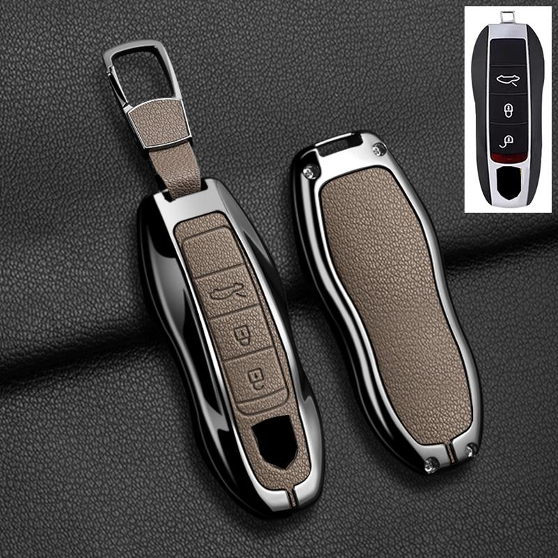 Car Key Case Cover For Porsche Panamera Spyder Carrera Macan Cayman Cayenne 911 970 981 991 Zinc Alloy Car Protector Keychains