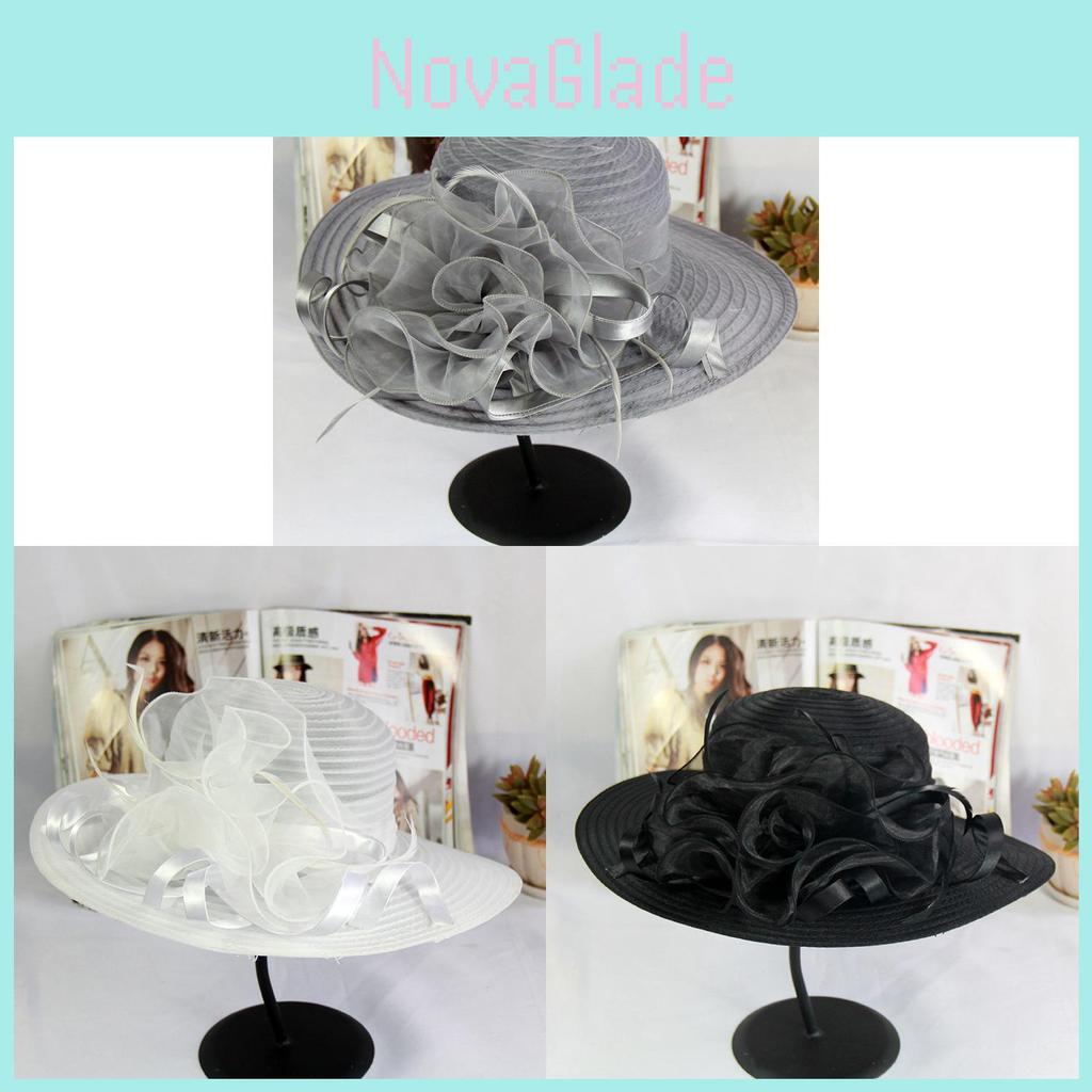 Elegant Womens Sun Hat With Flower Decor For Summer Outdoor Events