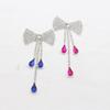 LKERAN New 2 Pieces of 37 * 80MM Welded Flat Bottom Bow, Rhinestone Tassel Clothing Bag Decoration DIY Accessories