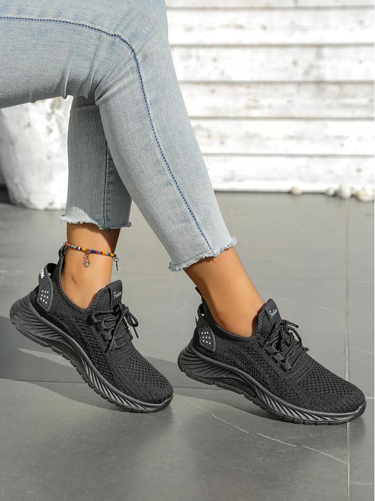 Chaussures de Sport en Maille Flyknit Polyvalentes Grande Taille pour Femmes - Mode Décontractée Nouvelle