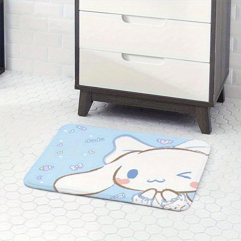 VIKAMA Cute Cartoon Blue Bunny Carpet Soft Doormat Kitchen Rug Beauty Rug For Bedroom Carpet For Live Room Bathroom Mat Home Dec